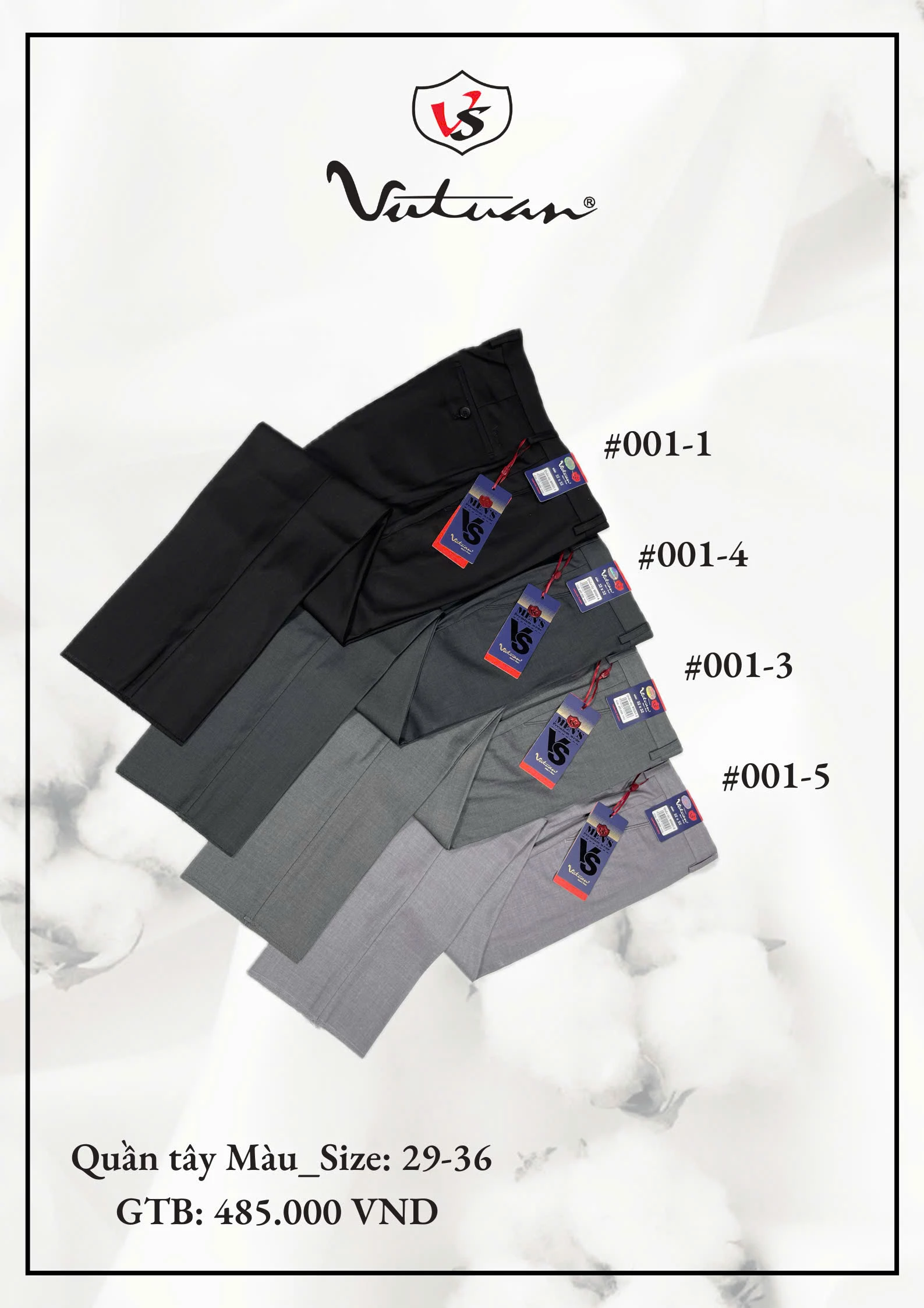 Quần Tây Màu Size 29 - 36 VT2