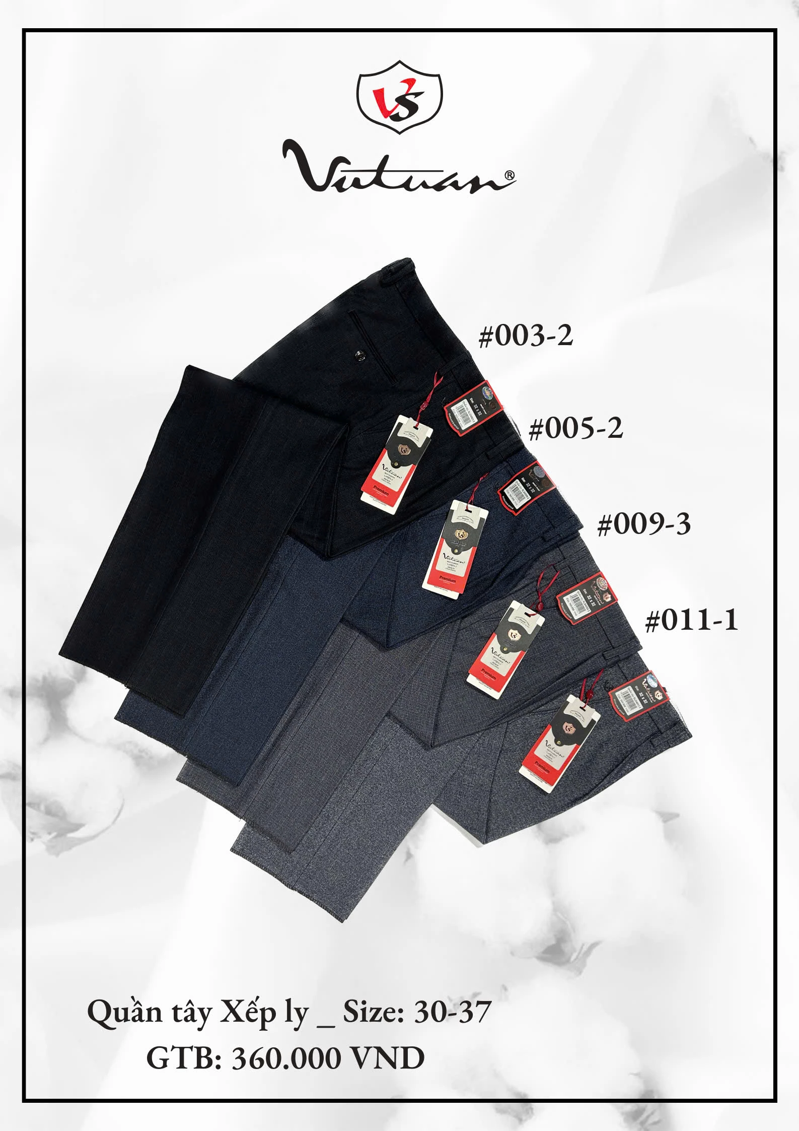 Quần Tây Xếp Ly Size 30 - 37 VT4