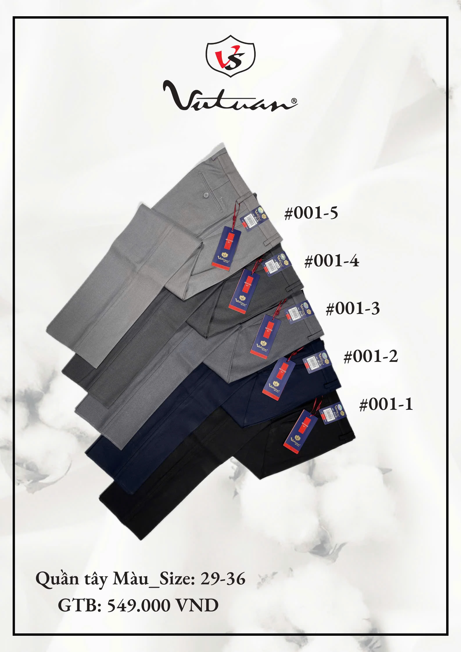 Quần Tây Màu Size 29 - 36 VT3