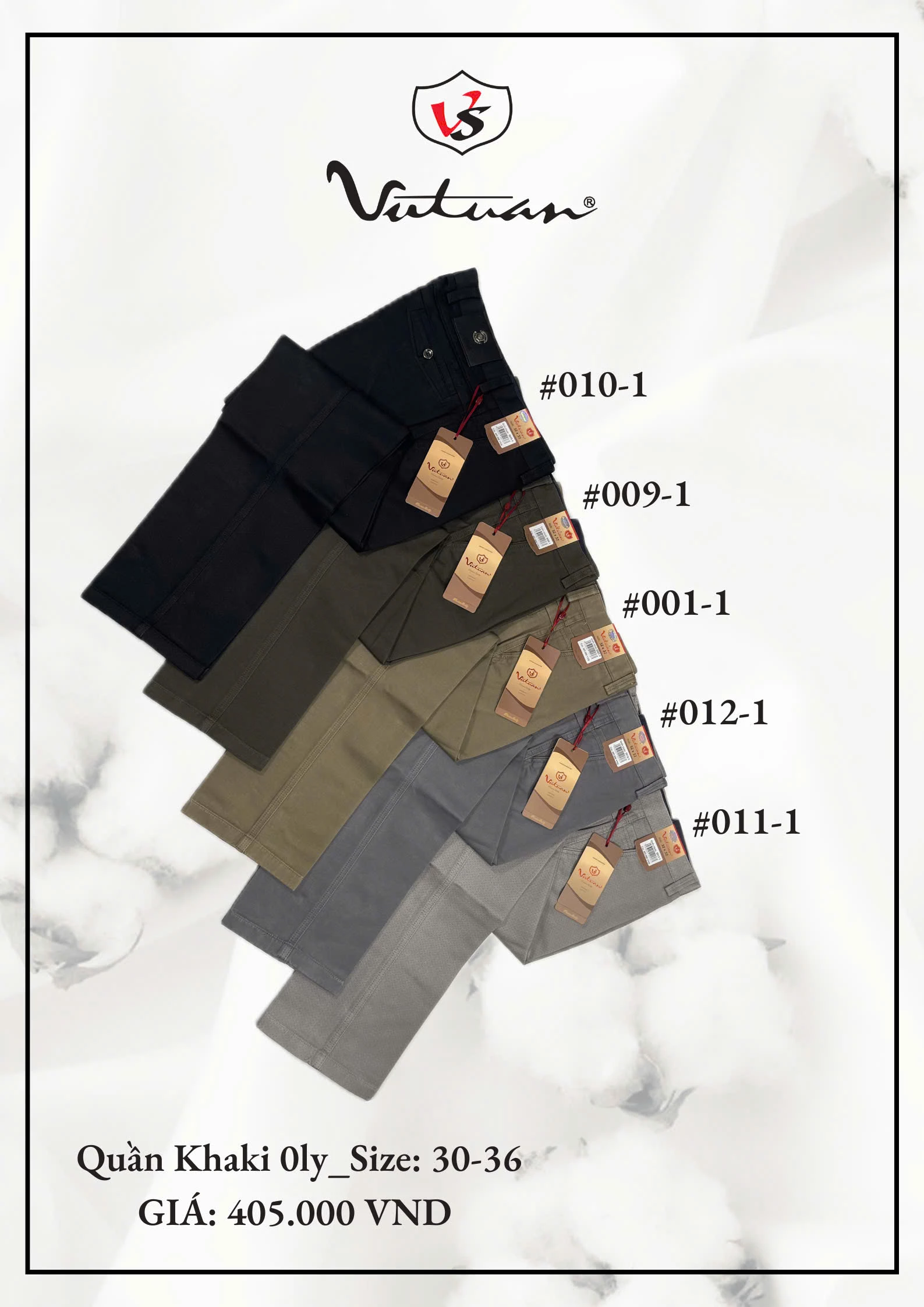 Quần Kaki 0ly Size 30 - 36 VT2