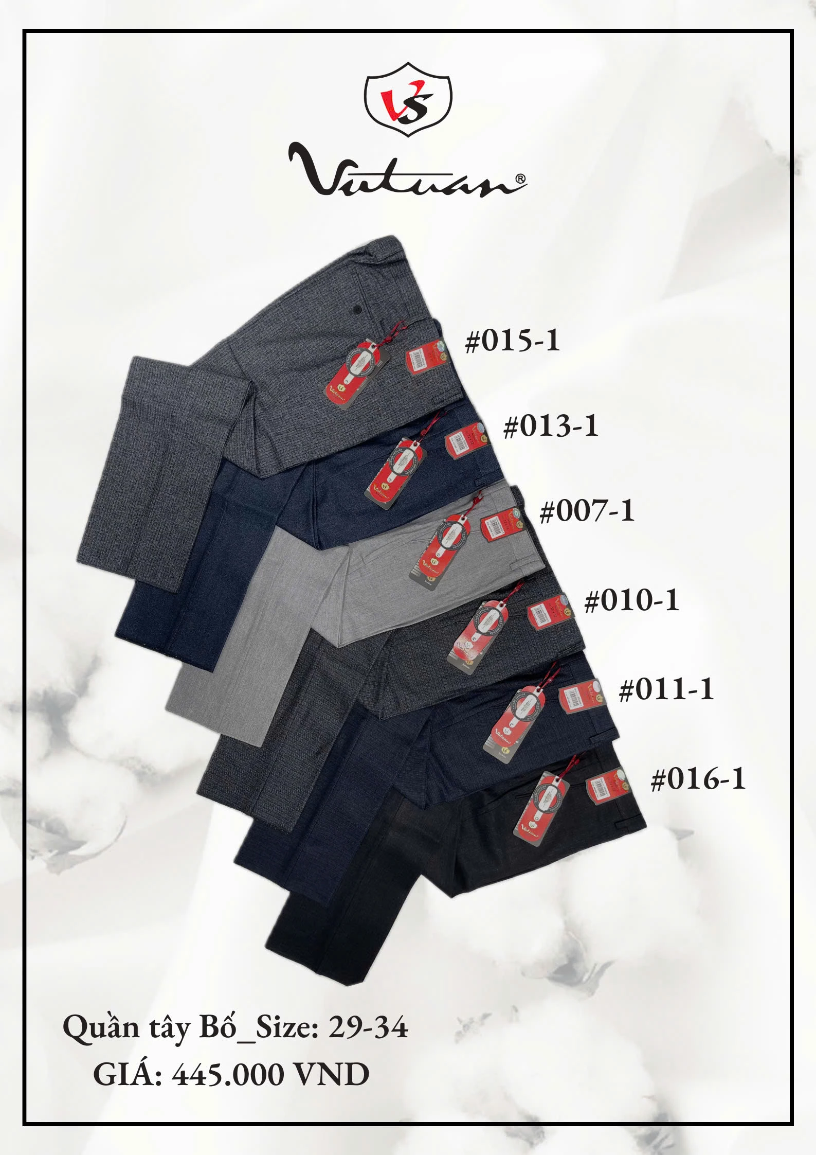 Quần Tây Bố Size 29 - 34 VT3