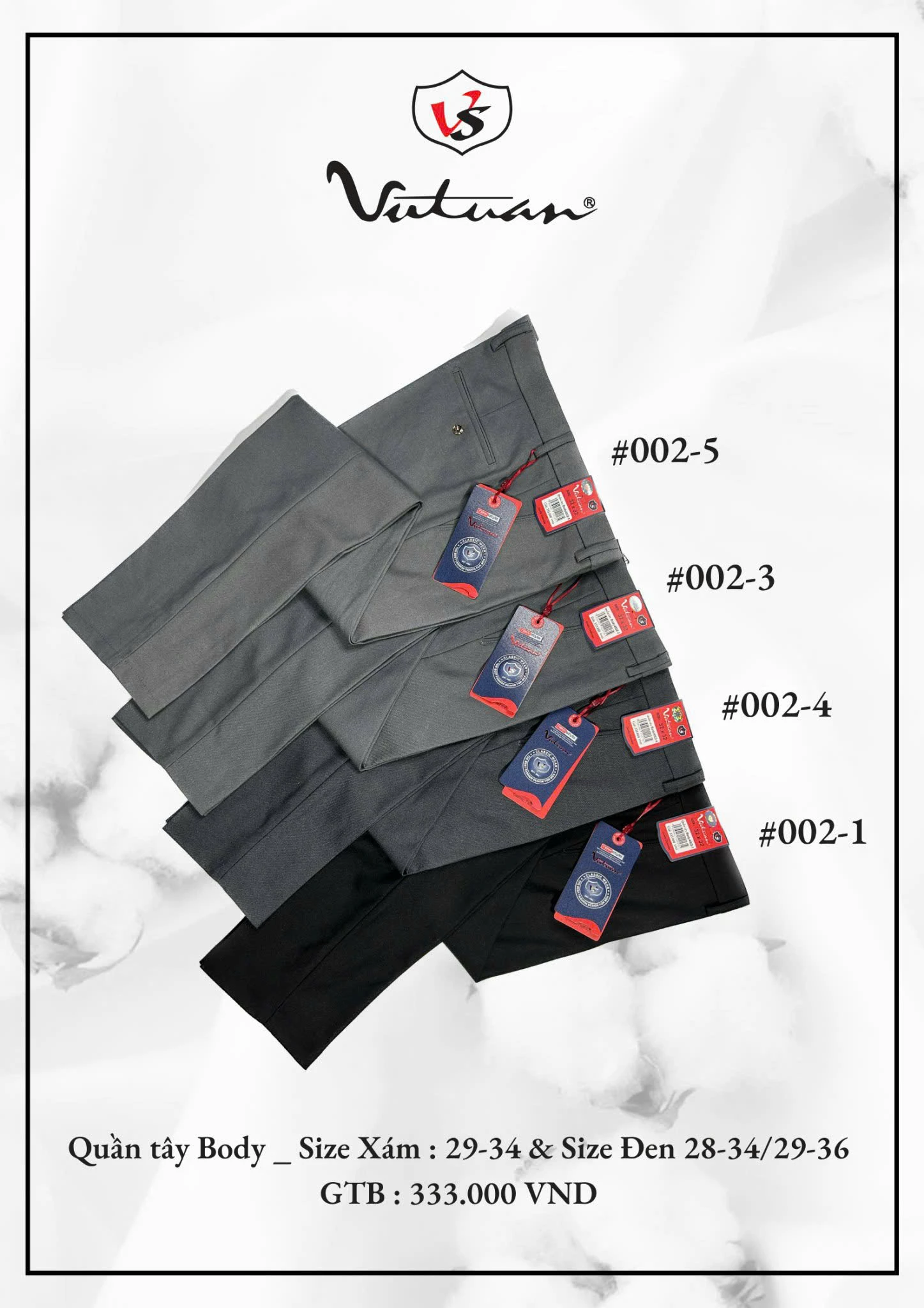 Quần Tây Body Xám Đen