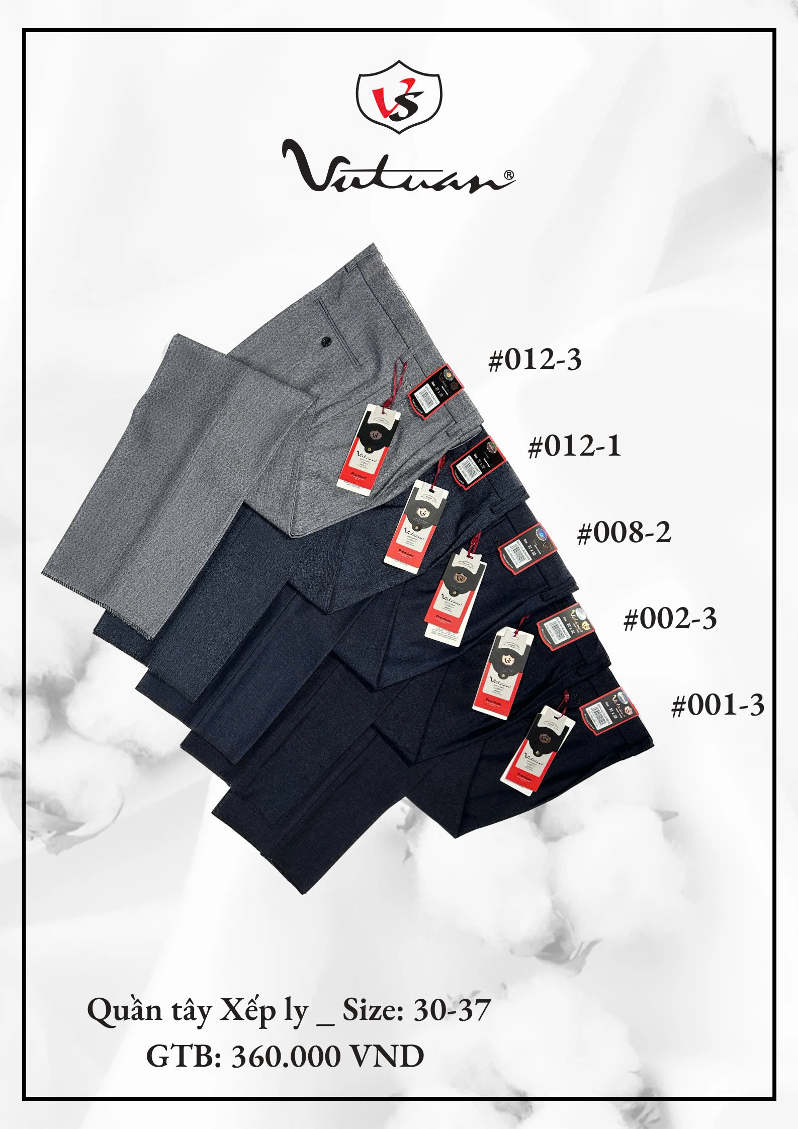 Quần Tây Xếp Ly Size 30 - 37 VT1