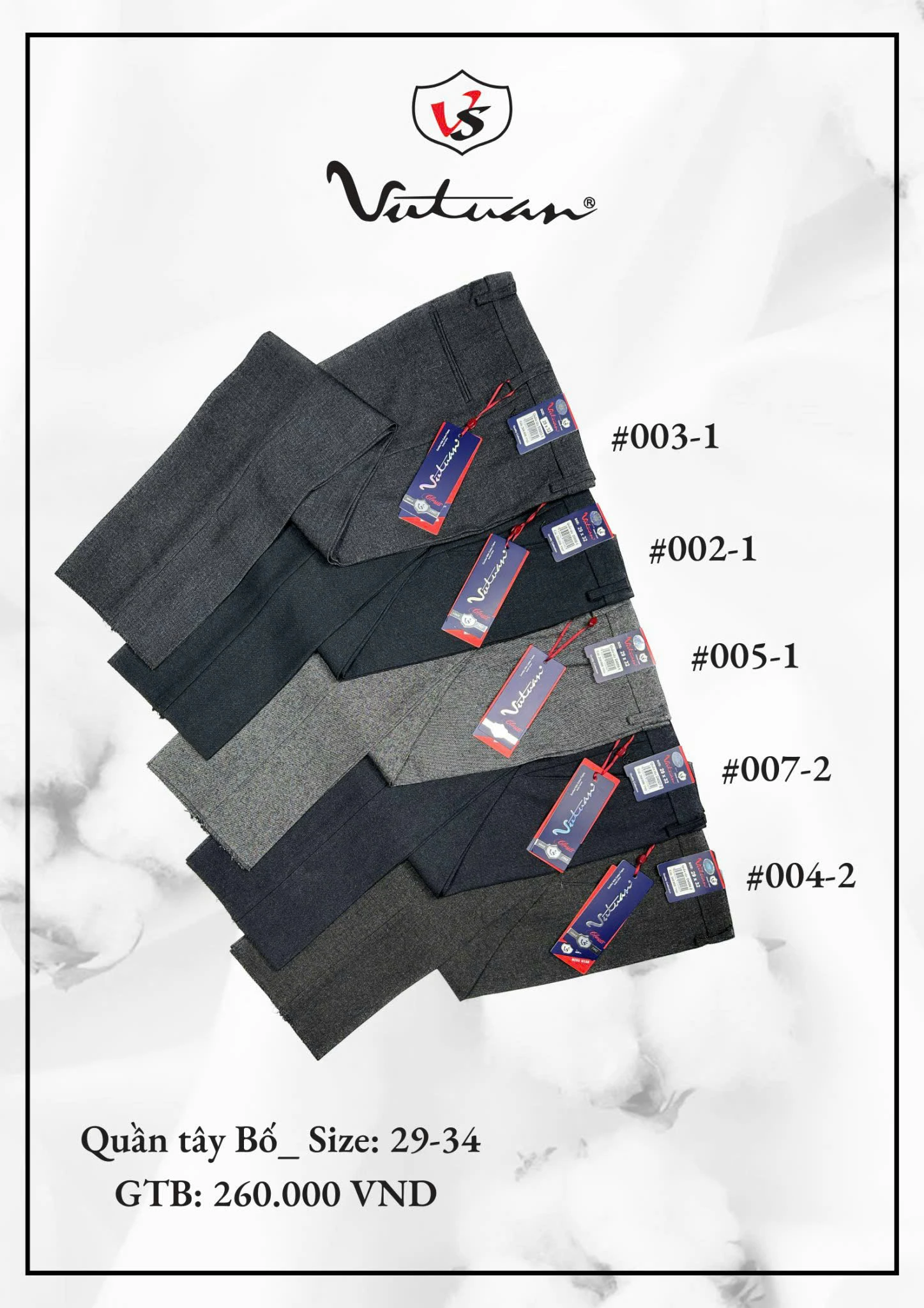 Quần Tây Bố Size 29 - 34 VT6