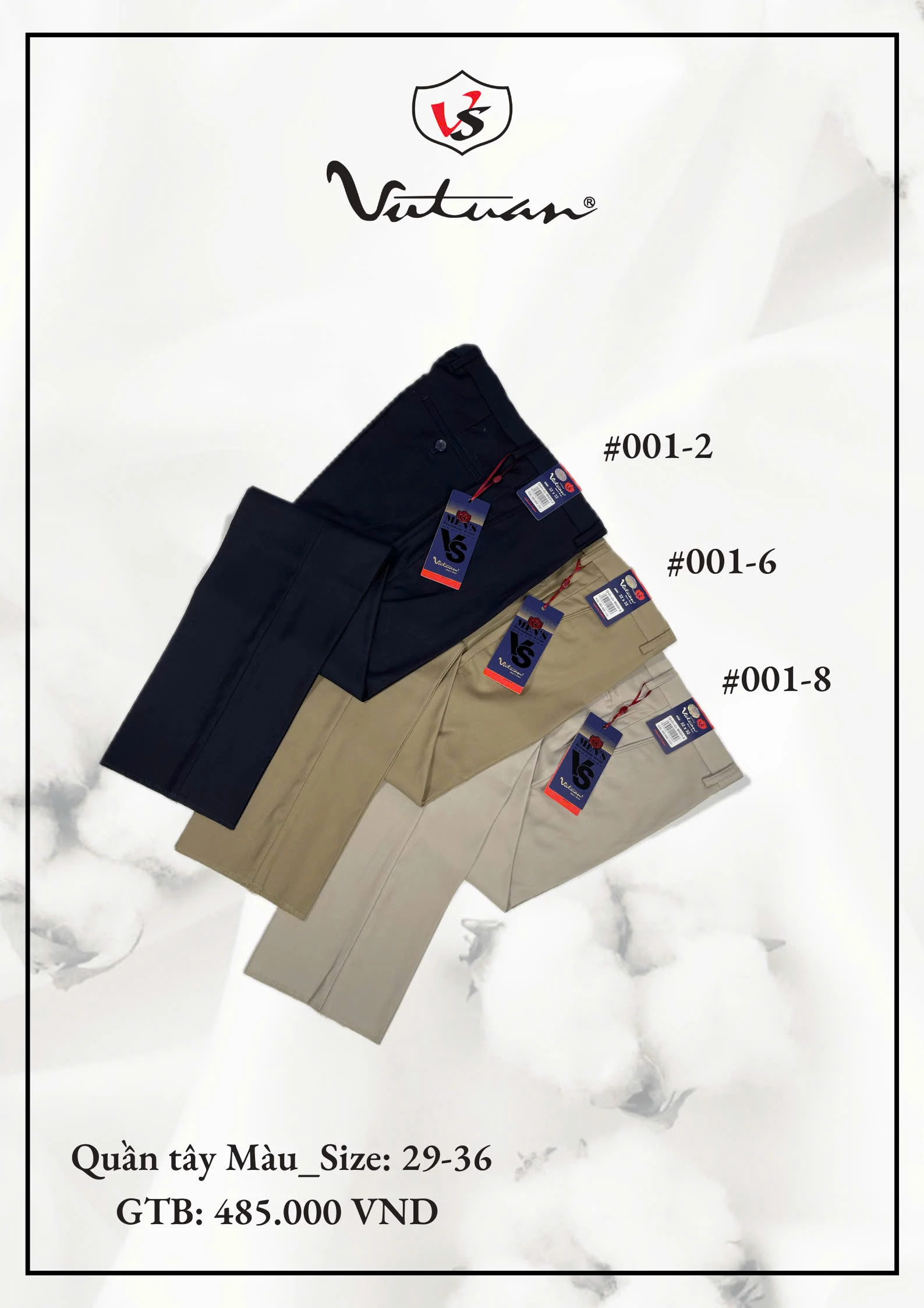 Quần Tây Màu Size 29 - 36 VT1