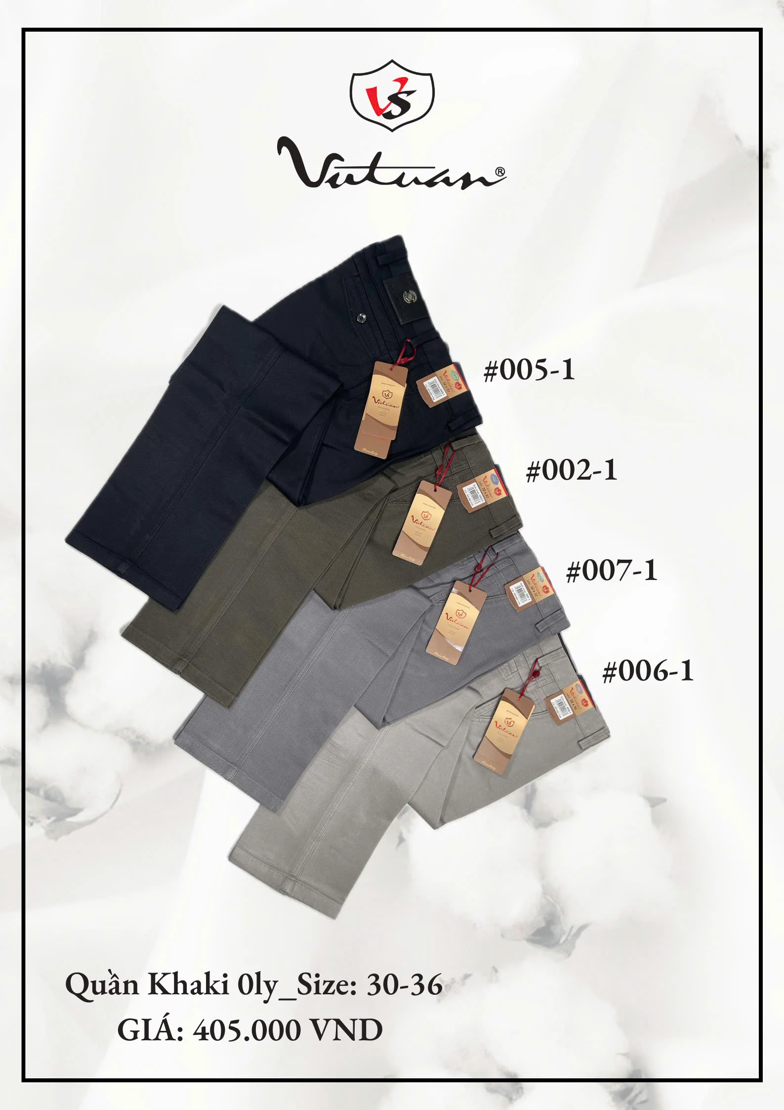 Quần Kaki 0ly Size 30 - 36 VT1