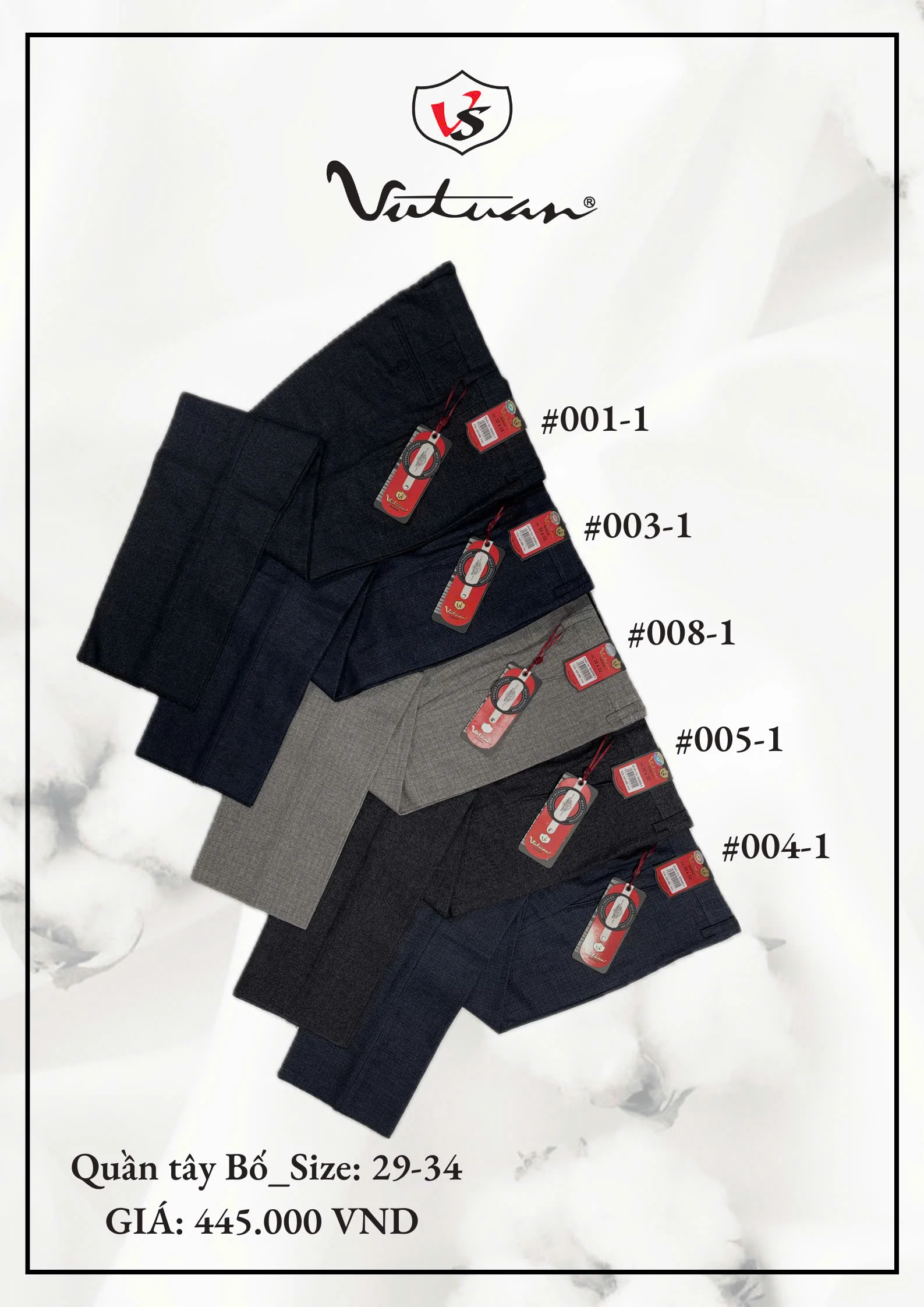 Quần Tây Bố Size 29 - 34 VT7