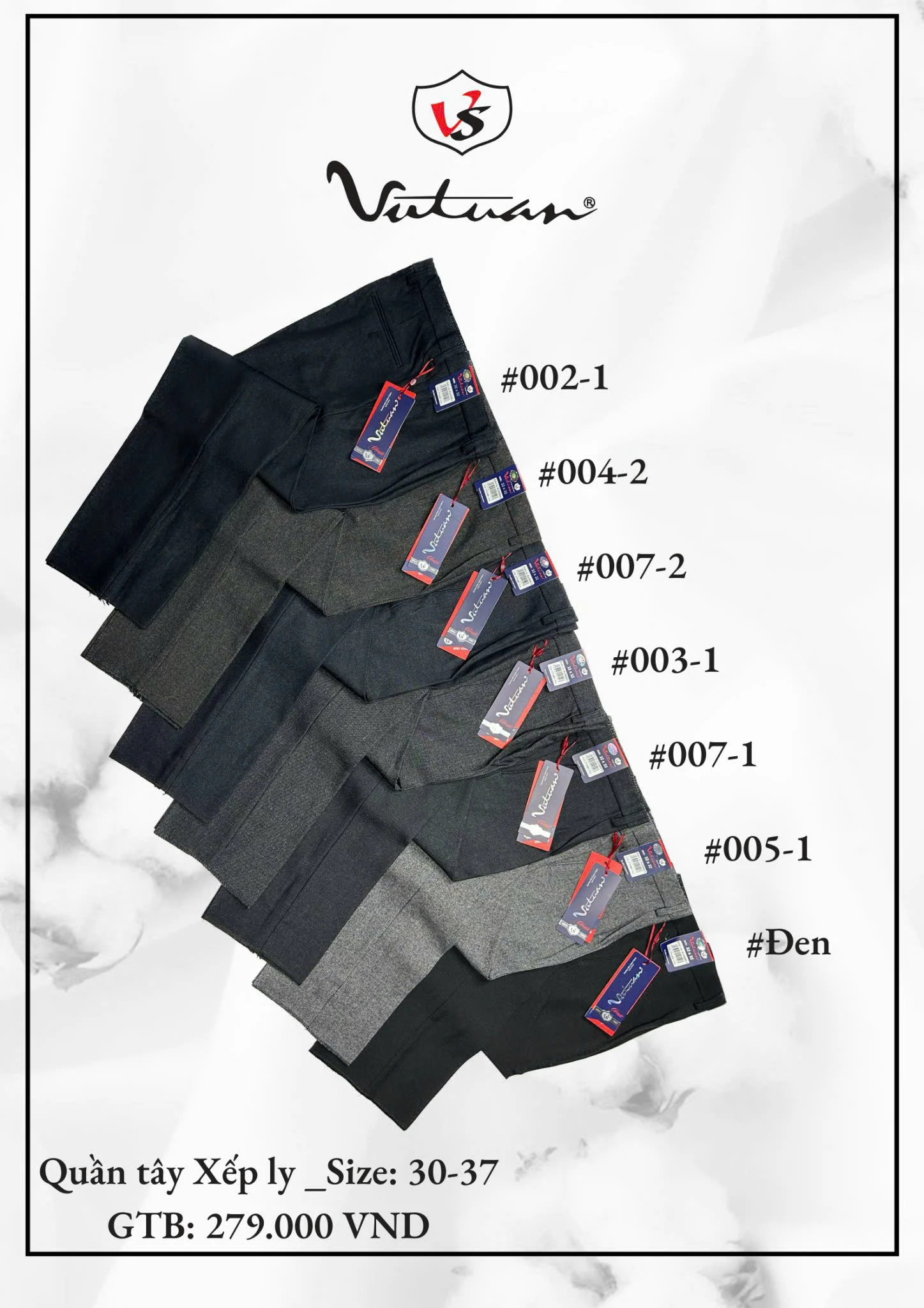 Quần Tây Xếp Ly Size 30 - 37 VT3