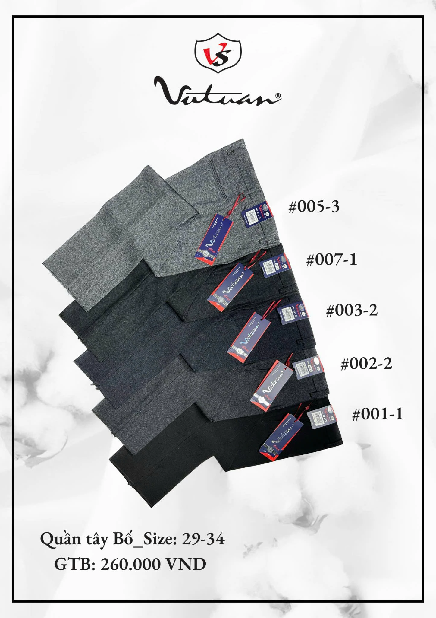 Quần Tây Bố Size 29 - 34 VT5